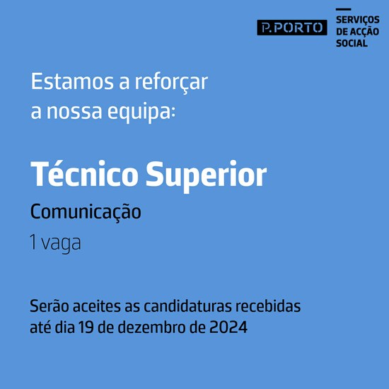 Recrutamento de Técnico Superior - Comunicação